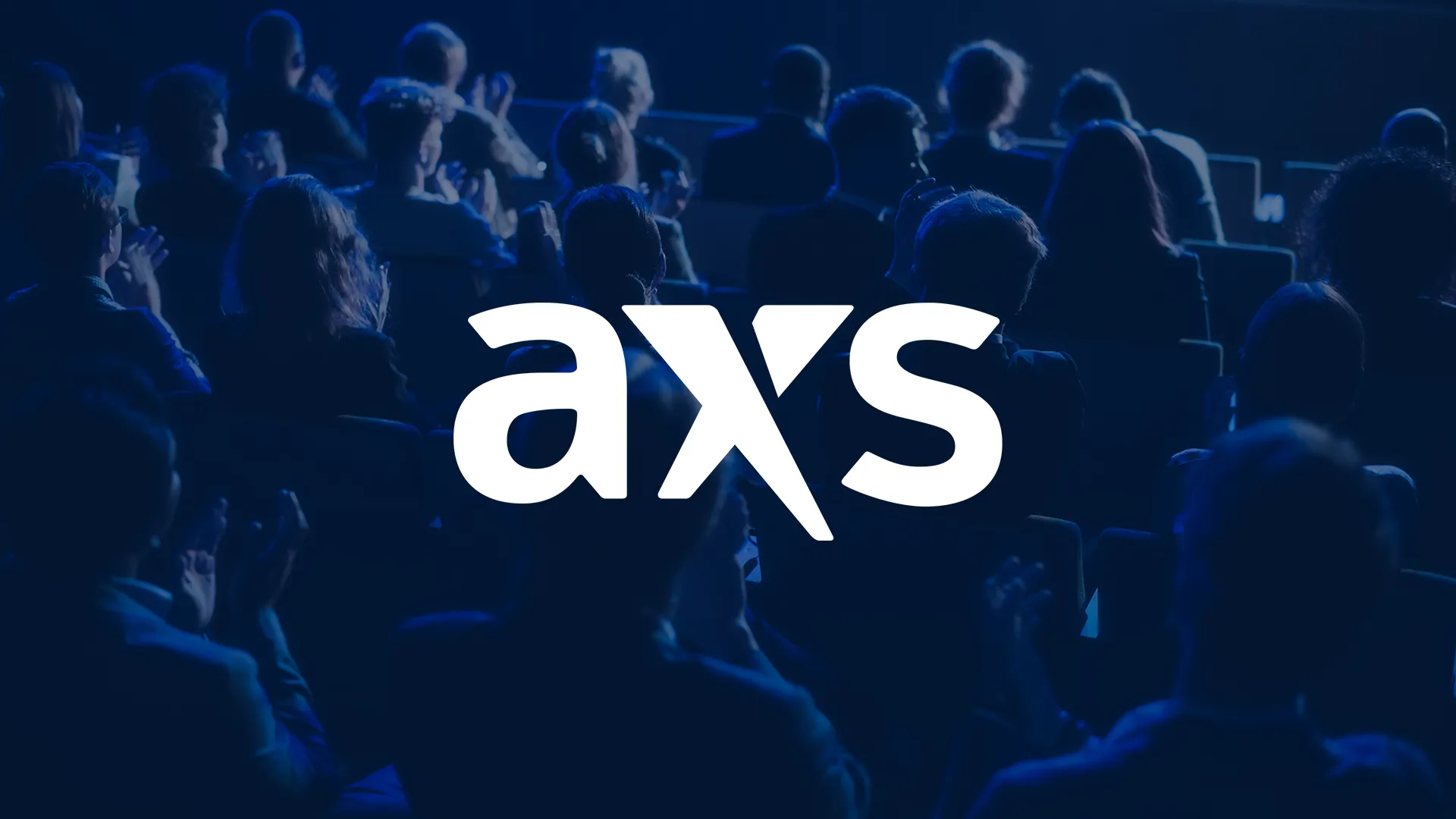 AXS logo over conference attendee background photo