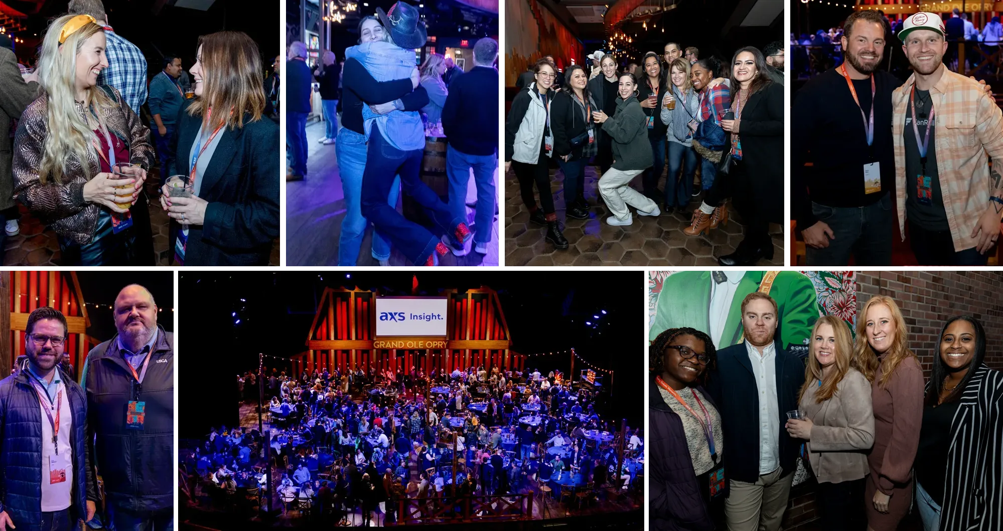 Photo collage of AXS Insight social events.